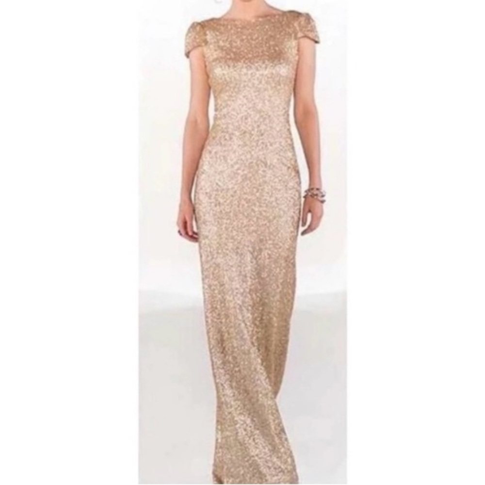 SORELLA VITA Shimmering Gold Prom Dress